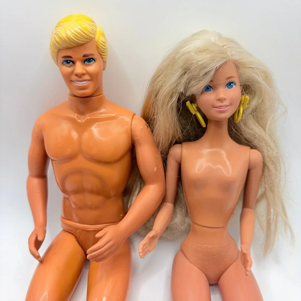 Mattel Sun Lovin Jazzie Barbie and Sun Sensation Ken Doll Lot Vintage 1990s Toys